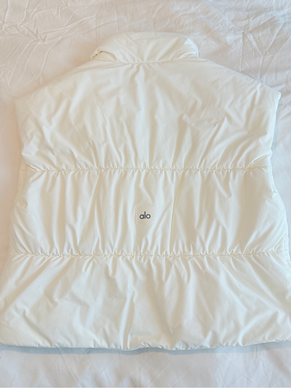 ALO Yoga White Quilted Zip-Up Vest